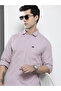 Men Lilac Solid Spread Collar Shirt