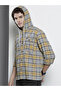 Men Grey Checked Hooded Shirt - 3