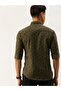 Olive Graphic Print Slim Fit Shirt - 4
