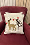 Christmas Themed Deer Punch Embroidered Decorative 2-Piece Throw Pillow Cover Set - 5