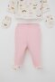 Baby Girl Hospital Release 5-Piece Set, Sky-Themed Cloud Pattern, 0-3 Months, Ecru - 4