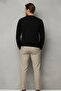 Men's Crew Neck Casual Black Knit Sweater - 5