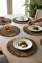 Ronse 6-Pack Handcrafted Paper String Kraft Tasseled Supla | American Service | 35X35 cm | Stylish Tableware Decoration