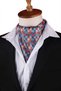 Multi-Colored Mosaic Motif Pattern Men's Scarf Ascot K673 - 2