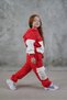 Children's Back Printed Hooded Red and White Top and Bottom Tracksuit Set 3-4-5-6-7 Years Old - 2
