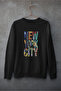 New York City Printed Cotton Long Sleeve 3 Thread Sha Fleece-Lined Nisex Sweatshirt