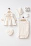 Baby Girl Luxury-Chic 6-Piece Newborn Hospital Release Zibin Set with Lace Detailing, Boxed - 2