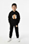Ck Bear Printed Premium Children's Hooded Premium Compact Sweatshirt Tracksuit with Pockets and Drawstrings - 2