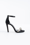 Venzio Women's Stone Evening Dress Heeled Shoes Black Satin