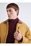 Brown Comfortable Fit Shirt Collar Men's Coat - 3