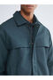 Petrol Comfortable Fit Shirt Collar Men's Leather-Look Coat - 4