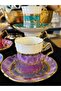 6 Pcs 24K Gold Gilt Special Design Colorful Hand Painting Coffee Cup Set 90ml Mdl-12 - 8