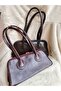 Women's Wrinkled Textured Baguette Bag - 5