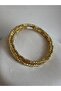 Gold Color 3 Row Dorika Flexible Bracelet - 4