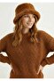Brown Plush Winter Soft Furry Bucket Hat, Winter Bucket Hat, Plush Hat, Plush Beanie - 2