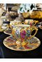 24K Gold Gilt Hand Painted Special Design Coffee Cup Set 90 ml Mdl 11