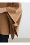 Women's Mock Neck Melton Poncho - 3