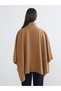 Women's Mock Neck Melton Poncho - 4