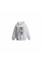 Girl Child Printed 4-8 Years Old Hooded White Color Sweatshirt 100% Cotton Thick - 3