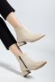 Women's Pointed Toe Thick Heeled Side Zipper Buckle Boots Casual Daily Z01 - 3