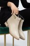 Women's Pointed Toe Thick Heeled Side Zipper Buckle Boots Casual Daily Z01