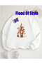 White Cat Minimalist Printed Crew Neck Sweatshirt