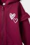 Heart Patterned Hooded Zippered Sweatshirt Baby Girl G1632A525Wn - 2