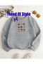 Gray Kurdale Minimalist Printed Crew Neck Sweatshirt