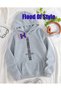 Gray Belted Wing Minimalist Printed Biskilet Yaka Sweatshirt