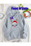 Gray Christmas Minimalist Printed Crew Neck Sweatshirt