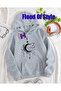 Gray Moon Fancy Minimalist Printed Crew Neck Sweatshirt