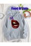 Black Lip Muc Minimalist Printed Biskilet Yaka Sweatshirt