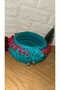 Evi Hand-Knitted Green and Red Christmas Basket, Stylish and Warm Design for Christmas Gifts - 2