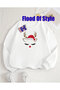 White Christmas Minimalist Printed Crew Neck Sweatshirt
