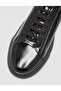 100% Genuine Soft Patent Leather Black Lace-Up Men's Sports Shoes - 6