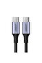 USB-C TO C Cable Alu Case with Nylon Braided 5A PD 100W Fast Charging 1m BK