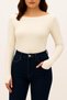 Ultra Soft Cotton Woven Long Sleeve Princess Collar Finger-Looped Body Modal T-Shirt - Fitted/Slim Fit - 3