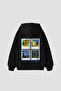Van Gogh Polaroid Printed Oversized Unisex Black Hoodie