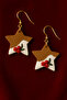 Ginger Noël Star Christmas Themed Star Earrings – Polymer Clay, Handmade, 6 cm - 4