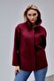 Camille Burgundy Oversized Pocket Detailed Lined Cashmere Jacket - 8