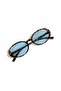 Ovelle Women's Leopard Frame Blue Glass Oval Sunglasses – Accessory Detailed Uv400 - 3