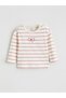 Lcw Baby Ecru Crew Neck Striped Baby Girl T-Shirt and Leggings - 3