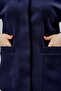 Camille Navy Blue Oversized Pocket Detailed Lined Cashmere Jacket - 6