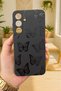 Samsung Galaxy A55 Compatible Black Butterfly Patterned Silicone Shock-Absorbing Classic Protective Rubber Case 277 - 2