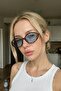 Ovelle Women's Leopard Frame Blue Glass Oval Sunglasses – Accessory Detailed Uv400