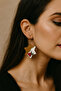 Ginger Noël Star Christmas Themed Star Earrings – Polymer Clay, Handmade, 6 cm