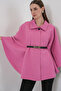 Women's Belted Cashmere Poncho 1320 - Pink