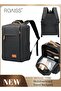 Functional Backpack Large Capacity Short Distance Travel Solid Color Design Light Business Style Stu