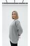 Oversized Wide Fit Crew Neck Plain Basic Sweatshirt Gray - 3