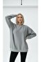 Oversized Wide Fit Crew Neck Plain Basic Sweatshirt Gray - 5